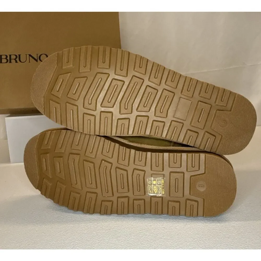 Bruno Marc Men’s Suede Faux Fur Winter Boots Chestnut Size 10.5